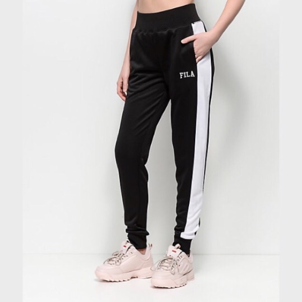 FILA Kimbo Black & White Jogger Track Pants
